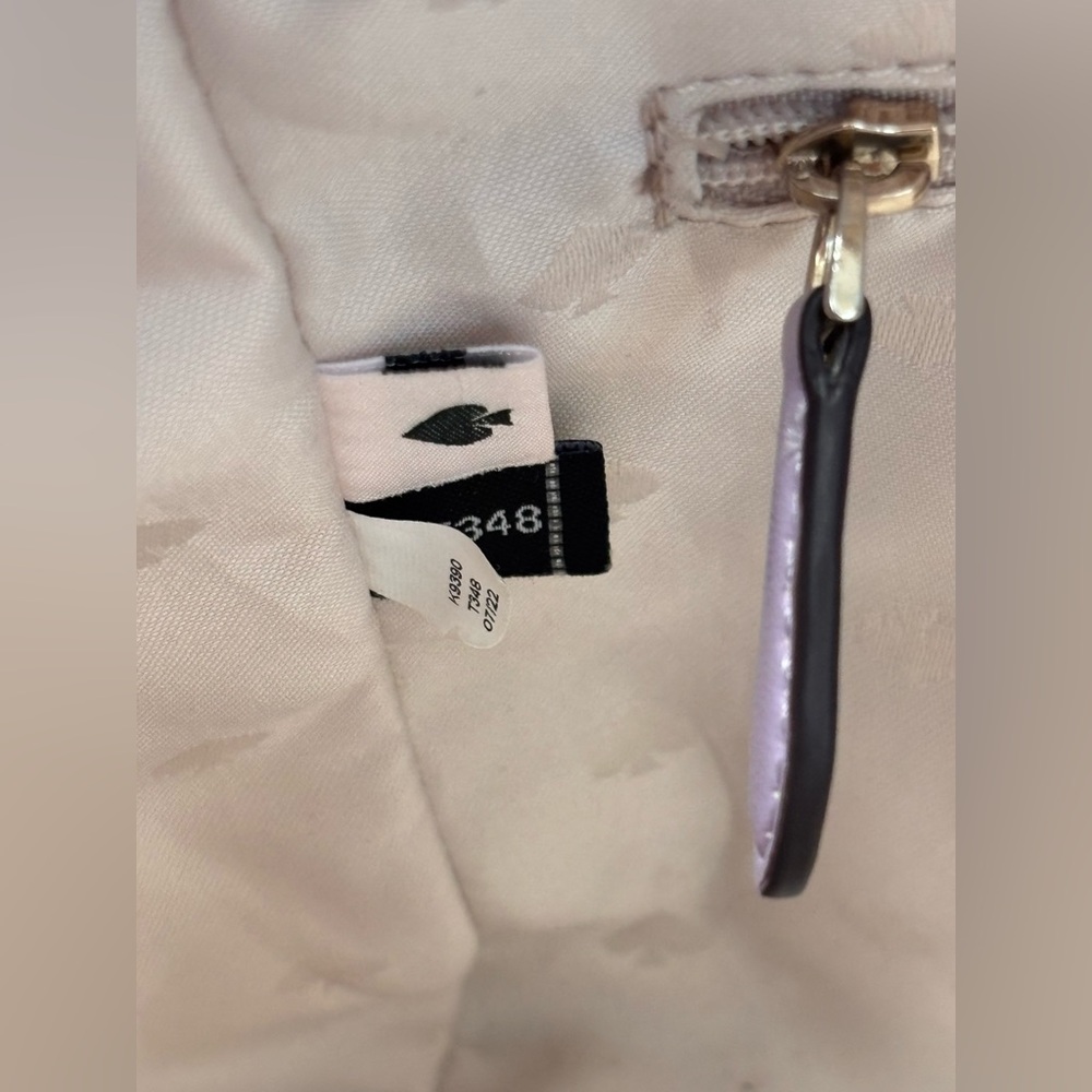 Kate Spade New York Ellie faux fur small tote bag in violet mist. - Picture 5 of 5